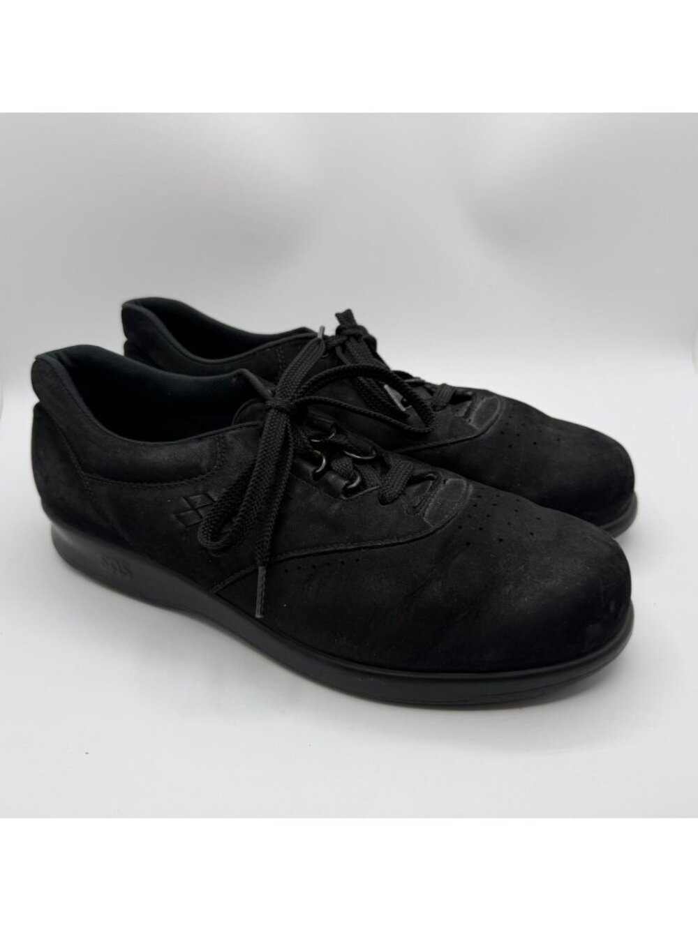 SAS Free Time Walking Shoes Women Size 9.5 Black Leather Tripad Comfort Sneaker